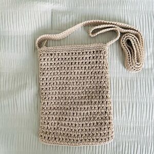 Xhilaration Vintage Beige Woven Crossbody Bag